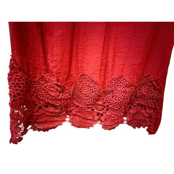 New York & Company Women’s Dark Orange Midi Shift‎ Dress With Crochet Size L - Picture 4 of 14